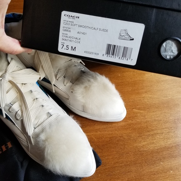 Coach C203 soft smooth/calf suede high tops - Picture 3 of 8